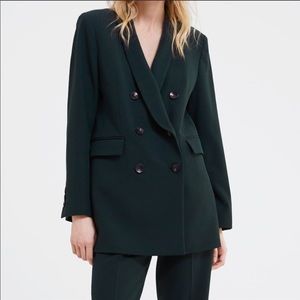 Zara dark emerald green blazer